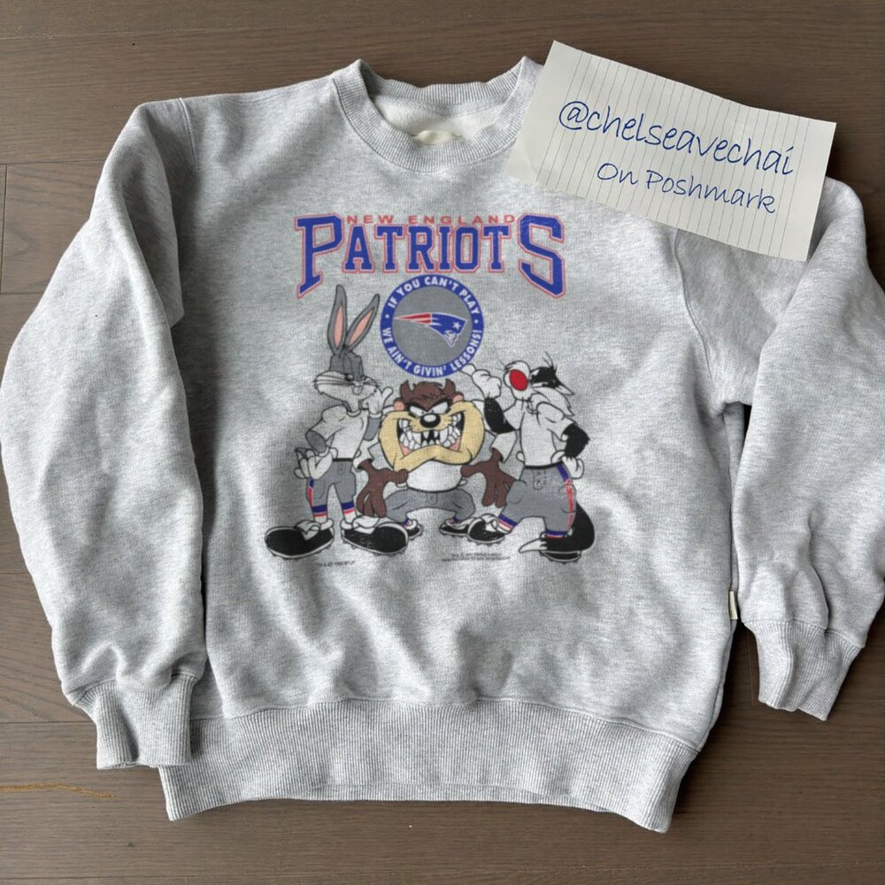 Vintage 90s New England Patriots Looney Tunes Football Sweatshirt, NFL Shirt Tee
